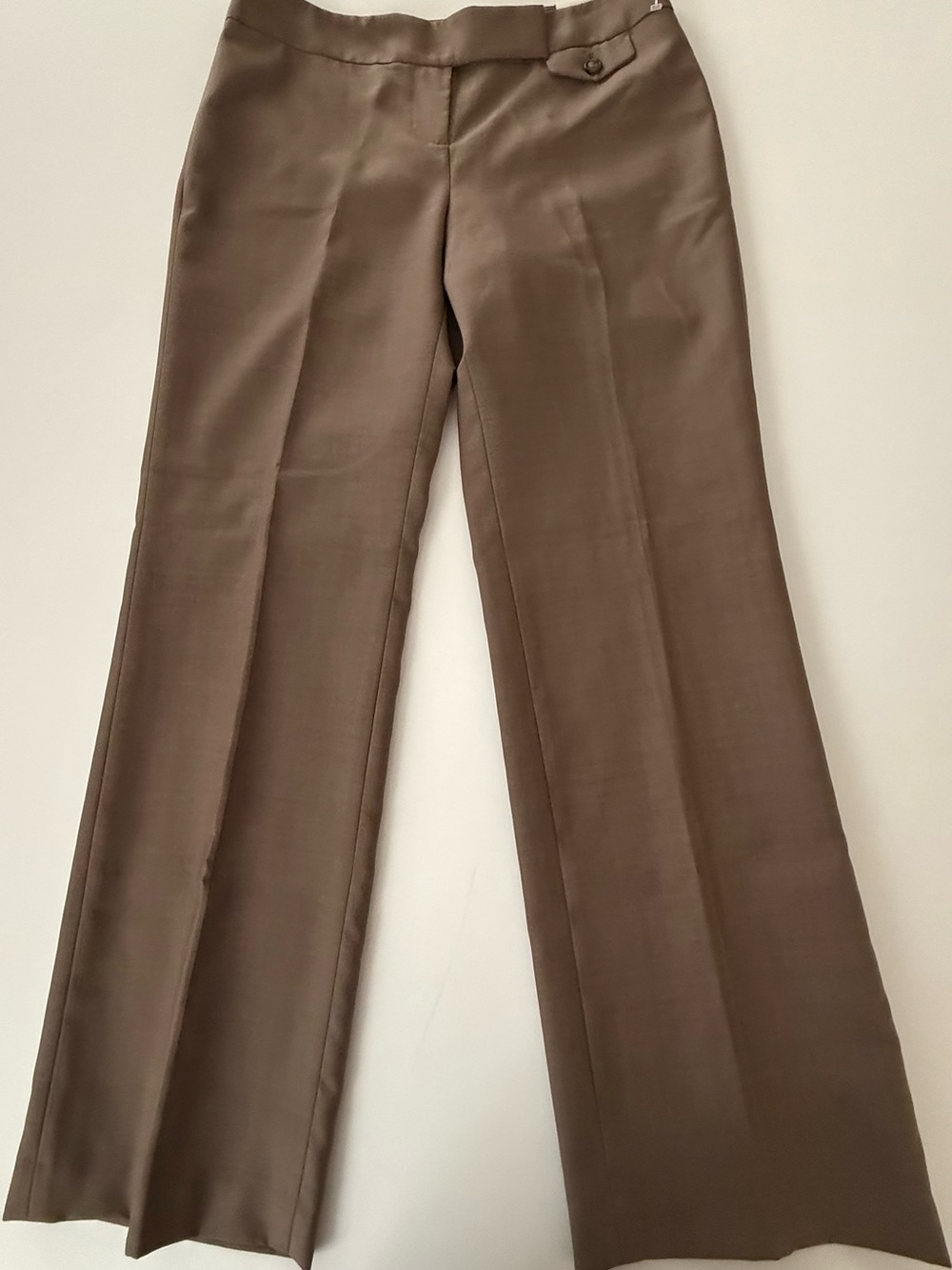 LOFT Marisa Petites 4P wool blend boot cut Trousers in Warm Brown NWT